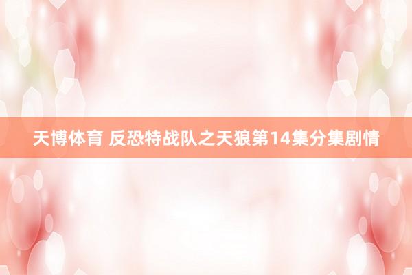 天博体育 反恐特战队之天狼第14集分集剧情