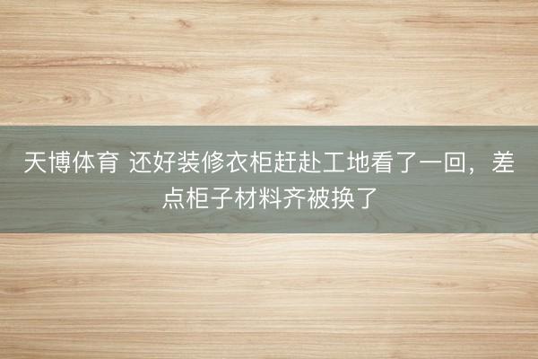 天博体育 还好装修衣柜赶赴工地看了一回，差点柜子材料齐被换了